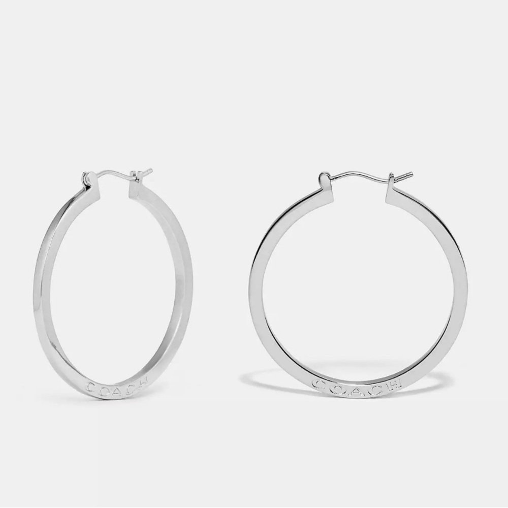 COACH Silver Hoop Earrings
